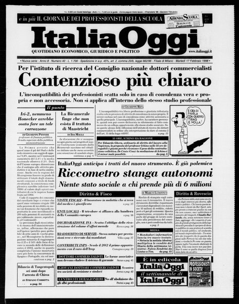 Italia oggi : quotidiano di economia finanza e politica